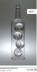 Example or Marc Petrovic's witty and conceptual glass artwork. 
